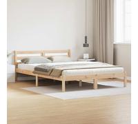vidaXL Bed Frame Brown 215.5 x 145.5 x 69.5 cm Solid Pine Wood