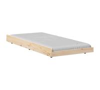 vidaXL Bed Frame Brown 80 x 200 cm Solid Pine wood, Modern Trundle Bed Frame, Durable Solid Pine Furniture, Space-Saving Design, Easy Assembly, Compact for Minimalist Bedrooms