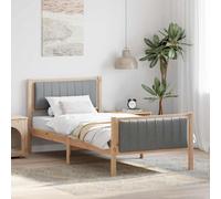 vidaXL Bed frame Brown and light grey 90 x 200 cm Solid pine wood