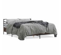 vidaXL Bed Frame Brown Oak 150x200 cm King Size Engineered Wood and Metal