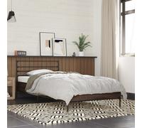 vidaXL Bed Frame Brown Oak 90x200 cm Engineered Wood and Metal
