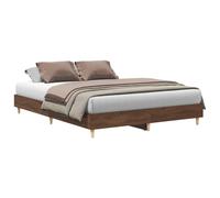 vidaXL Bed Frame | Brown Oak | Engineered wood, Solid Eucalyptus wood | Double