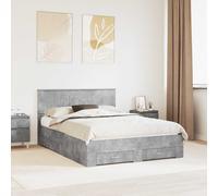 vidaXL Bed Frame Concrete Grey 135 x 190 cm Engineered Wood