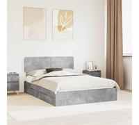 vidaXL Bed Frame Concrete Grey 150 x 200 cm Engineered Wood