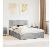 vidaXL Bed Frame Concrete Grey 160 x 200 cm Engineered Wood