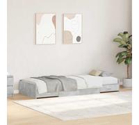 vidaXL Bed Frame Concrete Grey 98.5 x 200 cm Engineered Wood