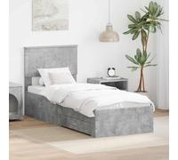 vidaXL Bed Frame Concrete Grey and Silver 70 x 190 cm Engineered Wood
