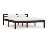 vidaXL Bed Frame Dark Brown Solid Pine Wood 120x200 cm 01 UK HOT