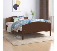 vidaXL Bed Frame Dark Brown Solid Pine Wood 120x200 cm 02 UK HOT