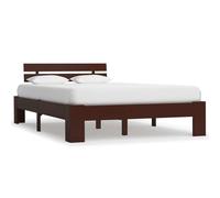 vidaXL Bed Frame Dark Brown Solid Pine Wood 140x200 cm 02 UK HOT