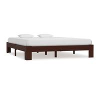vidaXL Bed Frame Dark Brown Solid Pine Wood 160x200 cm UK HOT