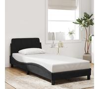 (black, 90 x 190 cm) vidaXL Bed Frame with Headboard Bedroom Bed Base Mattress Foundation Velvet