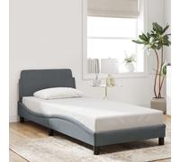 vidaXL Bed Frame "Dover" Dark Grey 90x190 cm Single Velvet