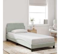 vidaXL Bed Frame "Dover" Light Grey 90x190 cm Single Velvet