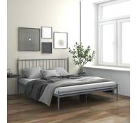 vidaXL Bed Frame Grey Metal 140x200 cm 06 UK HOT
