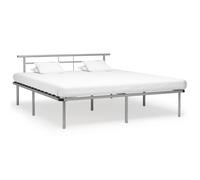 vidaXL Bed Frame Grey Metal 200x200 cm Modern Bedroom Sleeping Furniture Home