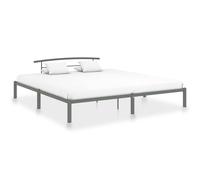 vidaXL Bed Frame Grey Metal 200x200cm Bedroom Furniture Classic Accessory
