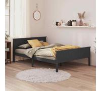 vidaXL Bed Frame Grey Solid Wood Pine 140x200 cm 23 UK HOT