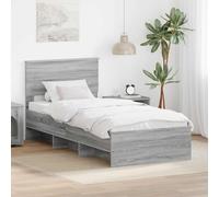 vidaXL Bed Frame Grey Sonoma 120 x 123 cm Engineered Wood