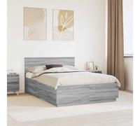 vidaXL Bed Frame Grey Sonoma 150 x 200 cm Engineered Wood