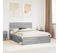 vidaXL Bed Frame Grey Sonoma 150 x 200 cm Solid Pine Wood