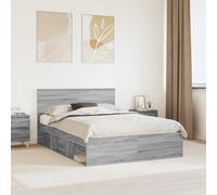 vidaXL Bed Frame Grey Sonoma 160 x 200 cm Engineered wood