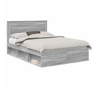 vidaXL Bed Frame Grey Sonoma 160 x 200 cm Solid Pine Wood, Durable Pine Wood Bed