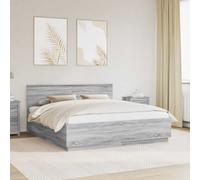 vidaXL Bed Frame Grey Sonoma 180 x 200 cm Engineered Wood