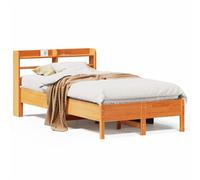 Bed Frame without Mattress Wax Brown 120x190 cm Small Double Solid Wood Pine