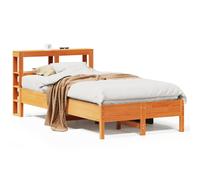 vidaXL Bed Frame & Headboard Wax Brown 120x190 cm Small Double Solid Wood Pine