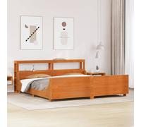 vidaXL Bed Frame & Headboard Wax Brown 180x200 cm Super King Solid Wood Pine