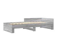 vidaXL Bed Frame Home Bed Base Bedstead Grey Sonoma 90x200 cm Engineered Wood