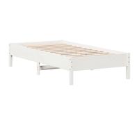 vidaXL Bed Frame Home Bed Base Bedstead White 90x190 cm Single Solid Wood Pine