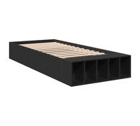 Bed Frame Home Base Black 75x190 cm Small Single Engineered Wood vidaXL