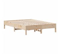 vidaXL Bed Frame Home Bed Base Mattress Foundation 140x200 cm Solid Wood Pine