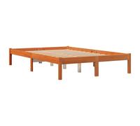 vidaXL Bed Frame Wax Brown 140x200 cm Solid Wood Pine UK GF0