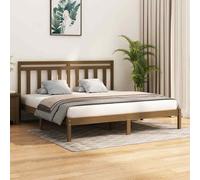 vidaXL Bed Frame Honey Brown Solid Wood 200x200 cm 03 UK HOT