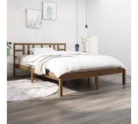 vidaXL Bed Frame Honey Brown Solid Wood 200x200 cm 04 UK HOT