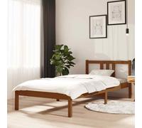 vidaXL Bed Frame Honey Brown Solid Wood 90x200 cm 05 UK HOT
