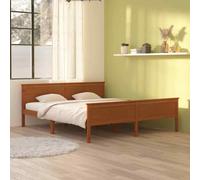 vidaXL Bed Frame Honey Brown Solid Wood Pine 180x200 cm UK HOT