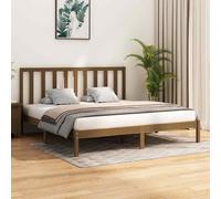 vidaXL Bed Frame Honey Brown Solid Wood Pine 200x200 cm 26 UK HOT