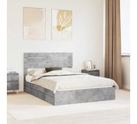 vidaXL Bed Frame Manual Concrete Grey 150 x 200 cm Engineered Wood
