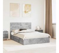 vidaXL Bed Frame Manual Concrete Grey 150 x 200 cm Engineered Wood