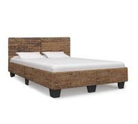 vidaXL Bed Frame Natural Rattan 160x200cm Rustic Double Bed Bedroom Furniture