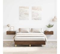 vidaXL Bed Frame No Mattress Brown Oak 135x190 cm Double Engineered Wood