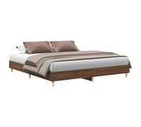 vidaXL Bed Frame No Mattress Brown Oak 200x200 cm Engineered Wood