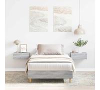 vidaXL Bed Frame No Mattress Grey Sonoma 100x200 cm Engineered Wood