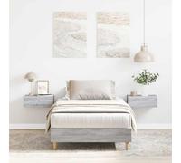 vidaXL Bed Frame No Mattress Grey Sonoma 75x190 cm Small Single Engineered Wood