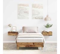 Bed Frame Old Wood 100x200 cm Engineered Wood Slatted Base Sturdy with Supports [EEK: A]