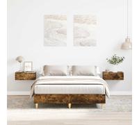 vidaXL Bed Frame No Mattress Smoked Oak 120x190 cm Small Double Engineered Wood